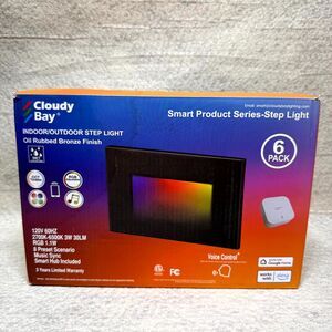 Cloudy Bay Indoor/Outdoor 120V 6 Pack Smart Step Light Bronze Finish